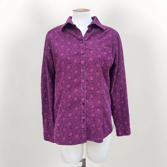 Eddie Bauer Purple Corduroy Button Up M - Picture 1 of 4